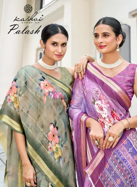 Palash Vol 1 By Kashvi Dull Moss Viscose Daily Wear Saree Orders In India

